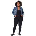 thumbnail image 3 of GRACE & GRANDEUR Veste en Denim Effiloché Délavée à Boutons devant pour Femme Grande Taille Bleu 3X, 3 of 6