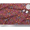 thumbnail image 2 of Soimoi Tissu Crêpe Polyester Rouge Insectes, Soleil & Alphabets Dessin Animé Tissu au Mètre 52 Pouces de Large, 2 of 3