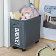 thumbnail image 4 of Rbaofujie Rangement de Classe Paniers à Linge Pliables avec Roues Panier à Vêtements Roulant Imperméable Panier Bac pour Vêtements Sales Rangement Bacs de Rangement pour Vêtements, 4 of 7