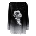 thumbnail image 4 of Fridja Women Fashion Loose O-Neck Printed Long Sleeve Top, 4 of 4
