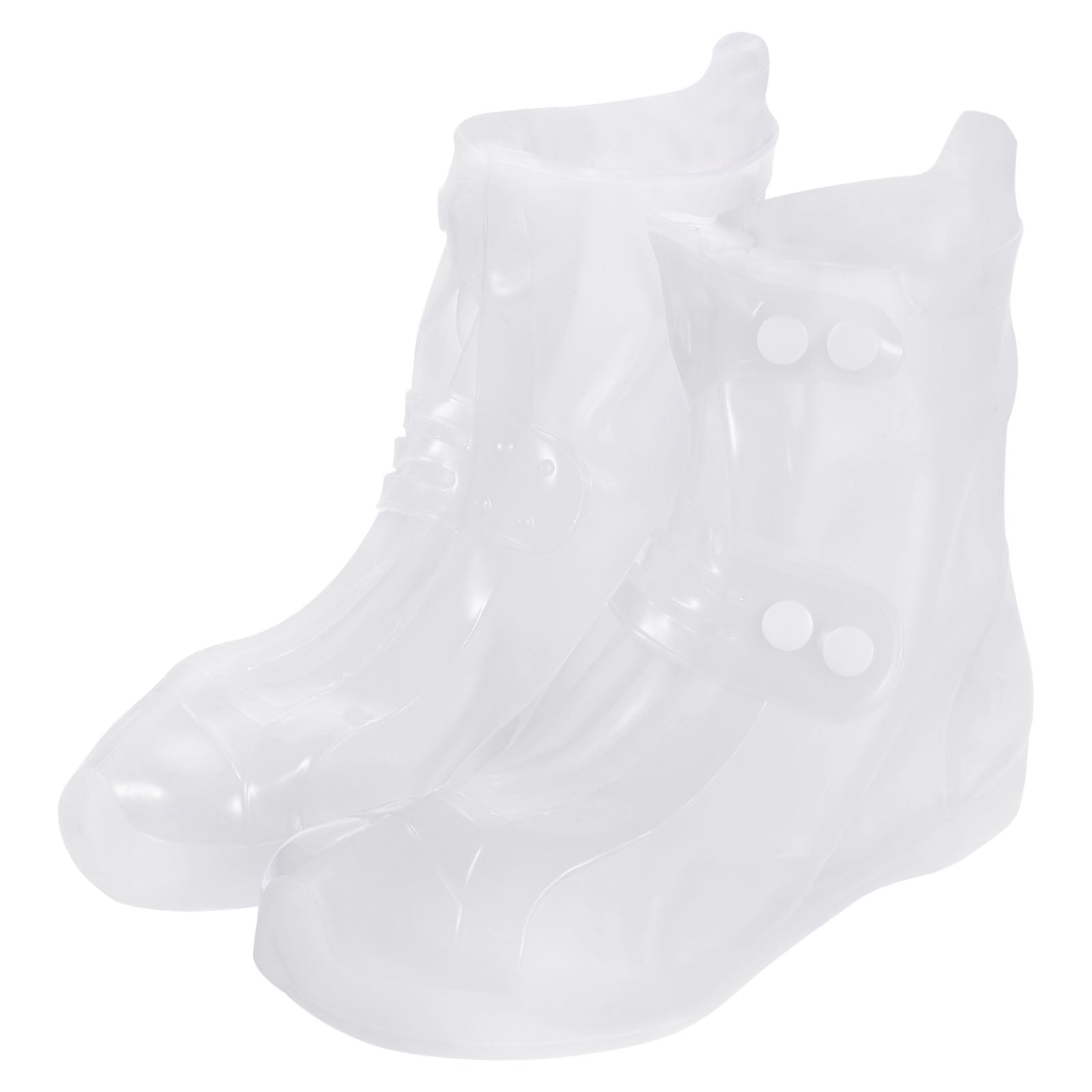Unique Bargains Couvre-Chaussures Imperméables en Silicone Réutilisables et Pliables 27,5x21 cm, Surchaussures Imperméables, Blanc