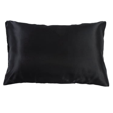 ZPSHYD Taie d'oreiller en Satin pour Cheveux, literie de Luxe taie d'oreiller en Satin Soyeux Noir avec Fermeture éclair idéale pour Les Cheveux et la Peau(US-Standard (51 * 66 * 2) CM)