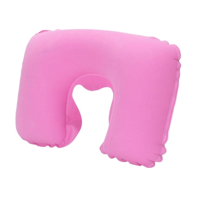 Neck Pillows for Travelcomfortable Travel Neck Pillow Pvc Flocked U Shaped Cushion for Aviation Outdoor Home Use Portable Inflatable Cervical Support Pillow with Soft Velour Cover