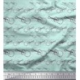 thumbnail image 1 of Soimoi Green Modal Satin Fabric Sketch Guitar Musical Instrument Decor Fabric Printed Yard 42 Inch Wide, 1 of 3