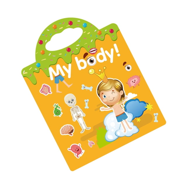 Sticker Book Toy Set Children Learning Training Playthings Cartoon Style Reusable Stickers Toys Kit Educational Plaything Prop Type 6
