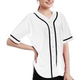 thumbnail image 4 of TOPTIE Lot de 2 Chandails de Baseball pour Femmes Chandails de Softball Chemises à Boutons-Blanc Blanc-TP, 4 of 6