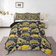 thumbnail image 2 of Erosebridal Construction Truck Bedding Queen Comforter Set, Yellow Down Comforter, Cartoon Vehicle Decor, Breathable, 2 of 8