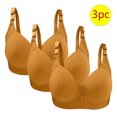 thumbnail image 1 of Bras for Women, 3PC Womans Large Size Solid Color Without Steel Ring Gathering Comfortable Bras Daily Bra, 1 of 3