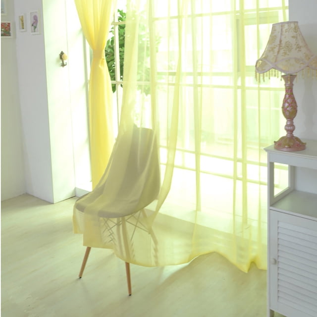 EGNMCR Room Decor Home Decor 1 PCS Pure Color Tulle Door Window Curtain Drape Panel Sheer Scarf Valances Curtain