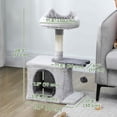 thumbnail image 3 of PawHut 28" Cat Tree Tower with Plush Top Bed, Light Grey, 3 of 10