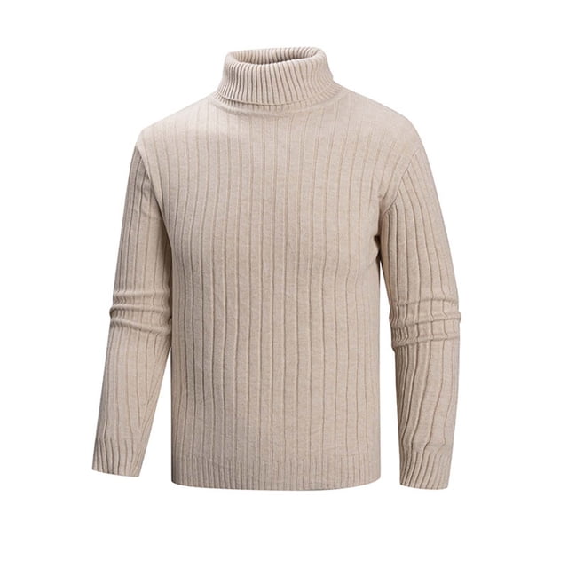 fatyb Chandail pour Hommes à Col Roulé Décontracté Tricoté Extensible à Manches Longues Hauts Chauds d'Automne Hiver pour Hommes