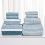ZZkhGO 8PC Towel Bath Towel Set Velvet, Removable Highly Absorbent Soft Bath Towels, Spa Collection for Bathroom Gym Home