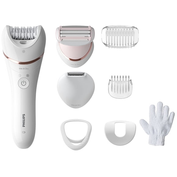 Philips Epilator Series 8000 Wet & Dry epilator, 8 accessories, BRE720
