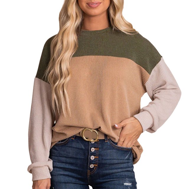 Bmisegm Femmes Col Montant Manches Longues Sweat-Shirt Décontracté à Fermeture Éclair Vert m