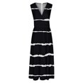 thumbnail image 5 of DEELLEEO Robe d'Automne pour Femmes! Robe de Cocktail Grande Taille Portefeuille Décolleté en V Profond Sans Manches à Fleurs Robes Évasées Ligne A Bohème Maxi Fête Invitée de Mariage Robes, 5 of 5