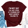 thumbnail image 1 of RXIRUCGD Hauts d'Été pour Femmes Mode d'Été Ample Col Rond Imprimé Lettre Manches Courtes T-Shirt Rouge Chemises pour Femmes, 1 of 6