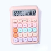 MTBLYS Calculator 12-Digit Display Mechanical Key High Color Dopamine Design Dual Power Solar & Battery Portable Office Use