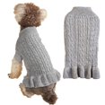 thumbnail image 2 of Hearth & Gear Turtleneck Warm Elegant Rope Pet Sweater Stretch Knit Ruffled Sweater Dress Pet Clothes for Small Dogs Boy Pet Clothes for Medium Dogs Summer Pet Clothes for Medium Dogs Girl Pet Clothes, 2 of 5
