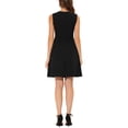 thumbnail image 3 of INSPIRE CHIC Robe Midi Évasée Sans Manches à Ligne A Unie pour Femme pour le Travail TP Noir, 3 of 6
