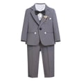 thumbnail image 1 of Veste de Complet pour Garçons, Veste de Complet pour Enfants Coupe Ajustée Décontractée à Manches Longues avec Pantalon et Collier, Haut Court Uni à Manches Longues, 1 of 9