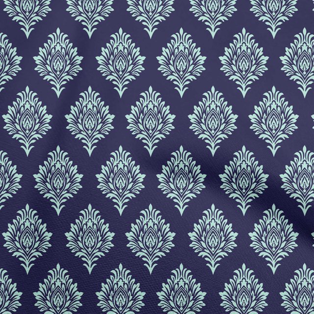 oneOone Cotton Flex Dark Blue Fabric Block Sewing Craft Projects Fabric Prints By Yard 40 Inch Wide-US