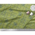 thumbnail image 2 of Soimoi Green Poly Georgette Fabric Leaves & Geometric Fabric Prints By Yard 42 Inch Wide, 2 of 5