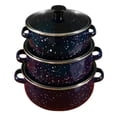 thumbnail image 2 of Siruishop 3 Pieces Enamel Stockpot with Lid Slow Cooker for Restaurant Wedding Kitchen blue, 2 of 8