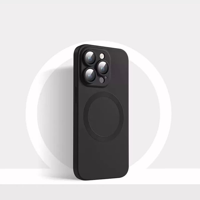 For Apple iPhone 16 Pro Max Magnetic Case with HaloLock Shockproof Protective Silicone Cover - Black
