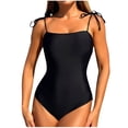 thumbnail image 3 of Sentmoon Womens Swimsuits One Piece Spaghetti Strap Plus Size Womens Swimsuits Bikini Ladies' Solid Color Bikini with Lace Up Backless Fashion Swimsuit Fashion for Surfing & Water Sports L, 3 of 8