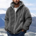 thumbnail image 1 of TIMIFIS Men's Heavyweight Fuzzy Sweatshirt Jacket Zip Up Coat Fashion Fleece Warm Jacket, 1 of 5
