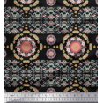 thumbnail image 1 of Soimoi Rayon Fabric Floral Mandala Printed Fabric 1 Yard 42 Inch Wide, 1 of 3