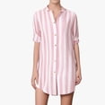 thumbnail image 2 of Yuyuzo Womens Blouses Striped Button down Half Sleeve Long Shirts Plus Size Soft Dress Tops S-5XL, 2 of 5