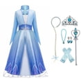 thumbnail image 1 of HAWEE Robe de Luxe Princess Reine des Neiges Costume pour Fille Cosplay Halloween Robes de Fête, 1 of 7