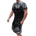 thumbnail image 1 of Hommes Imprimé Manches Courtes Décontracté Plage Manches Courtes Col Rond Blouses & Ensembles, 1 of 5