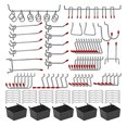thumbnail image 1 of Abody 114Pcs Metal Pegboard Hooks Organizer Assortment Kit Peg Locks Hanging Applications, 1 of 5