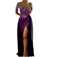 thumbnail image 2 of Gspmoly Robe pour Femmes, Robe à Épaules Dénudées pour Femmes, Robe à Manches Longues à Col en V, Robes de Mariage pour Femmes, Cadeaux de Vacances, 2 of 6