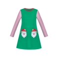 thumbnail image 1 of Robe Fille Père Noël Verte Poche Manches Longues Décontractée Col Rond 4 Ans, 1 of 1