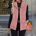 thumbnail image 2 of Wensltd Gilet Sans Manches Chaud pour Femmes Léger Couleur Unie Col Rabattu Gilet en Peluche, 2 of 9