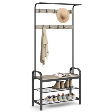 VASAGLE Coat Rack, Hall Tree with Shoe Bench for Entryway, Entryway Bench with Coat Rack,Modern