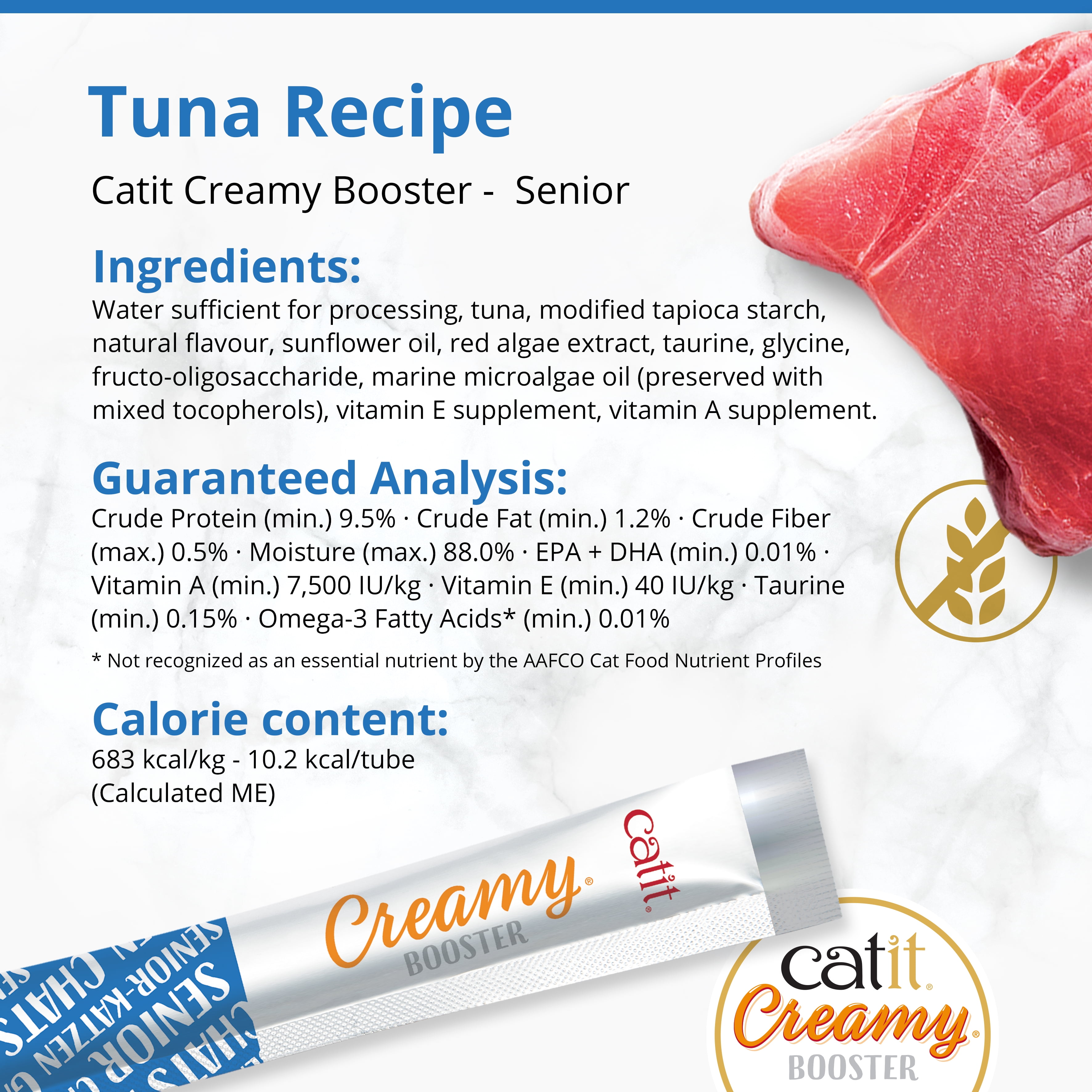Gâteries Catit Creamy Booster pour chats âgés, 5 x 15 G