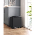 thumbnail image 3 of SONGMICS Garbage Can, 2 x 4 Gallon (2 x 15 L) Trash Can, Recycle Bin with Soft-Close Lids, Pedals, and Inner Buckets for Kitchen, Stainless Steel, Black, 3 of 6