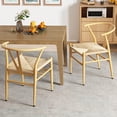 thumbnail image 4 of Costway Modern Dining Chair Set of 4 Weave Kitchen Armchairs with Y-Shaped Curved Backrest, 4 of 9