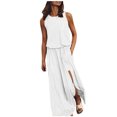 thumbnail image 1 of UPPADA Robe d'Été Sans Manches pour Femme, Fendue, Fluide, Maxi, Coupe Ample, Style Bohème, Robe Débardeur de Plage avec Poches, Blanc, m, 1 of 6