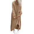thumbnail image 2 of GZWYHT Robes pour Femmes 2025, Robes Maxi Femmes Robe Automne Hiver Uni Ample Col Roulé Peluche Manches Longues Longue Robe Robe à Manches Longues, Robes Décontractées, Robe Kaki, Robes de Vacances TG, 2 of 5