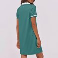 thumbnail image 4 of Dvprdro Robes pour Femmes Mode Classique Uni à Manches Courtes Robe Mini Décontractée d'Été Tennis Golf Robe Chemise avec Poches, 4 of 5