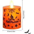 thumbnail image 2 of YSTIANN 2 Pack Halloween LED Tea Light Candles - Battery Operated Flameless Candles with Flickering Flame Effect, Graffiti Pattern for Spooky Bookshelf Tabletop Decor WJ94-2781, 2 of 7