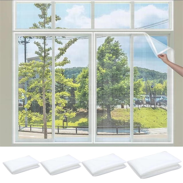 Tyidzon Window Screens for House Windows Adjustable Diy Window Screen for House Window Patio White, 59x59 Inch