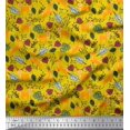 thumbnail image 1 of Soimoi Poly Georgette Fabric Leaves & Reindeer Animal Fabric Prints by Yard 42 Inch Wide, 1 of 3