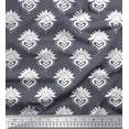 thumbnail image 1 of Soimoi Satin Silk Fabric Floral Block Print Sewing Fabric Yard 42 Inch Wide, 1 of 3