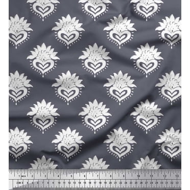 Soimoi Rayon Fabric Floral Block Print Sewing Fabric Yard 56 Inch Wide